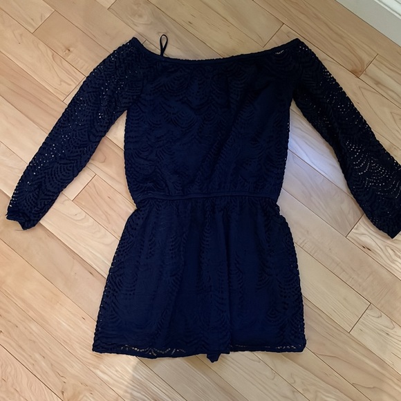 NWOT Lilly Pulitzer Lana Skort Romper Navy - Picture 5 of 6